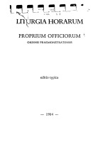 Liturgia Horarum Proprium Officiorum OPraem 1984